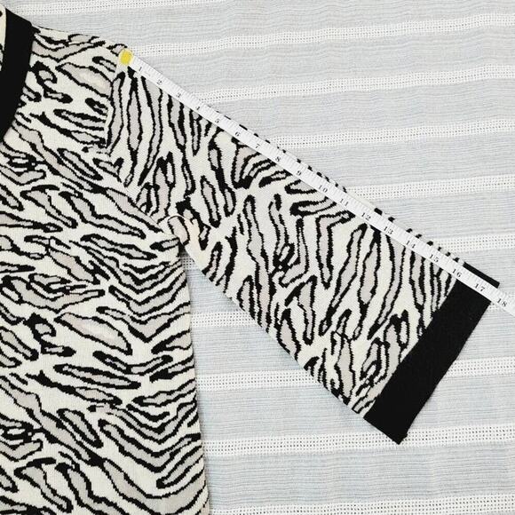 Covington Womens Wool Blend Zebra Animal Print Cardigan Sweater Size Large New - Picture 6 of 13